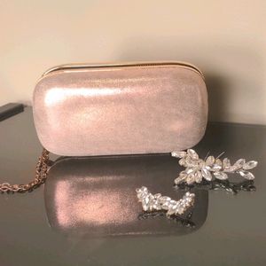 Nina Metallic Rectangular Clutch